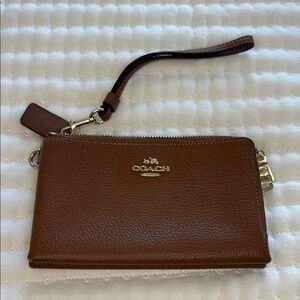 Coach Brown Leather Wristlet
